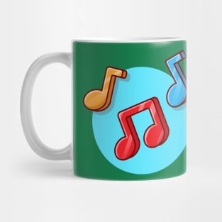 Colorful Music Note Cartoon Vector Icon Illustration Mug